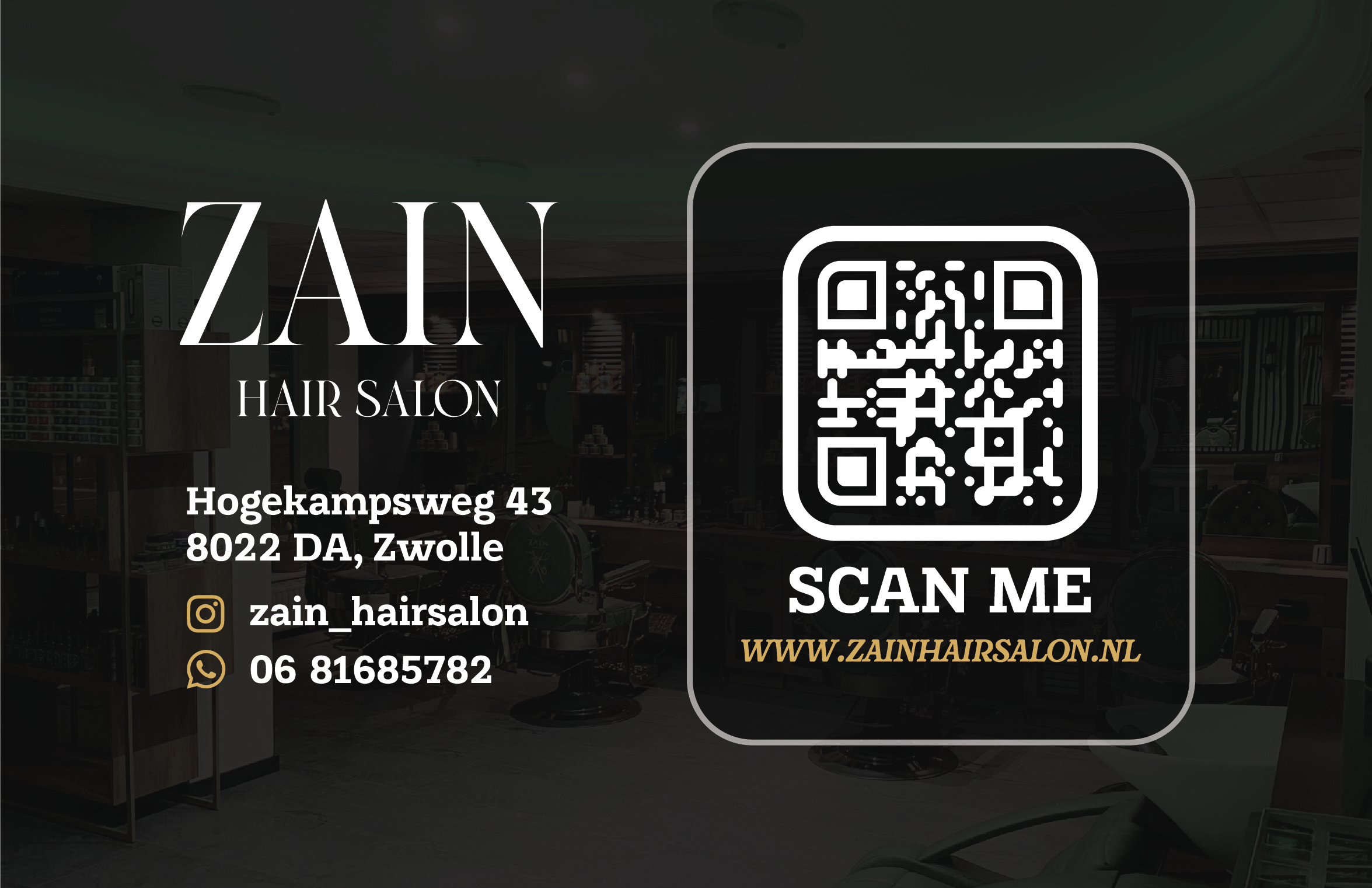Print Design voor Zain Hair Salon, The Brandshop